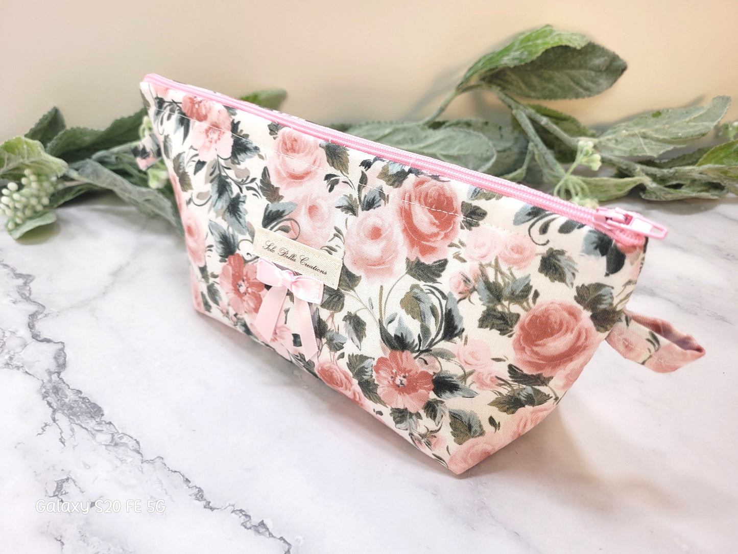 Rose Garden makeup pouch, travel must-haves, cosmetic bag.