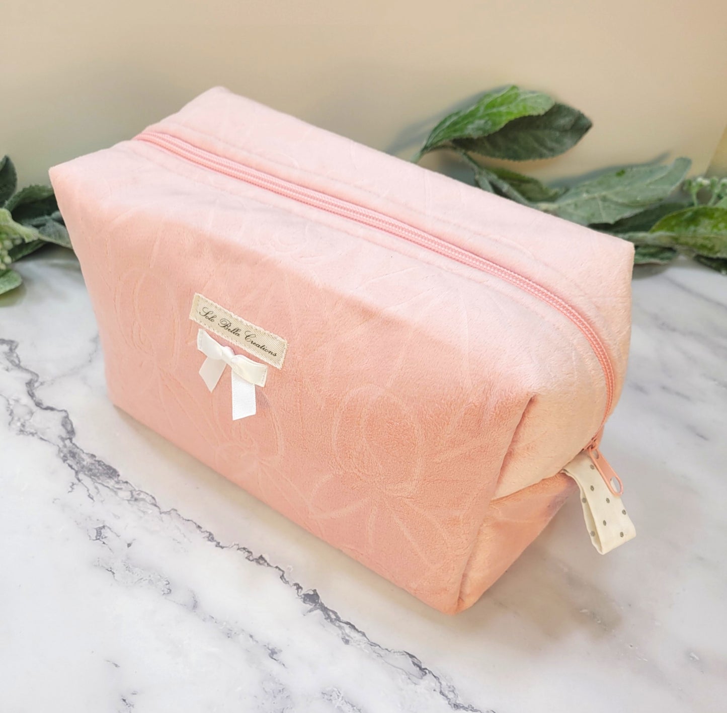 Velvet Rose boxy makeup bag, travel must-haves, cosmetic bag. size L
