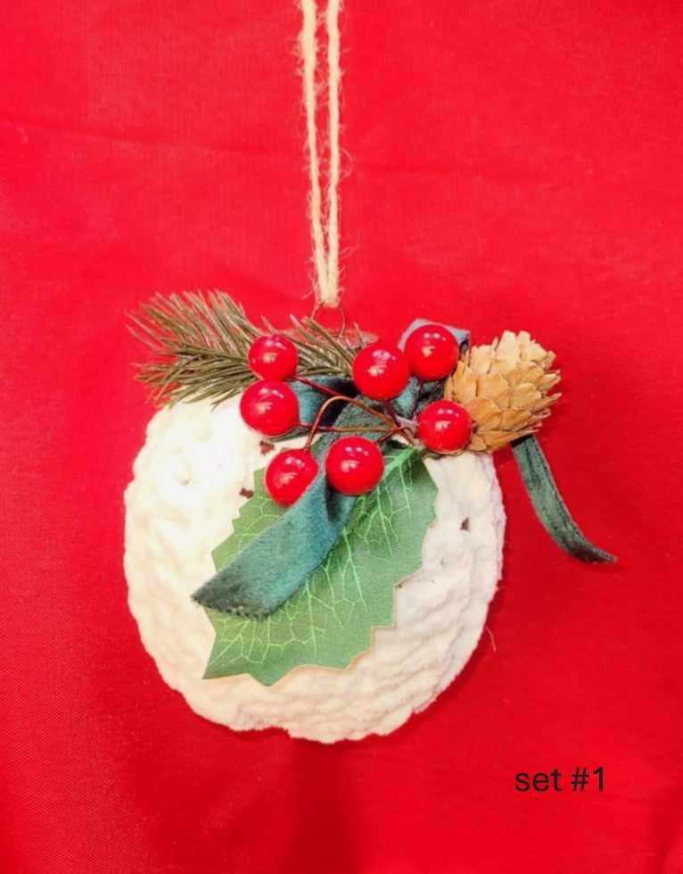 Crocheted Holiday Bulbs, set #1