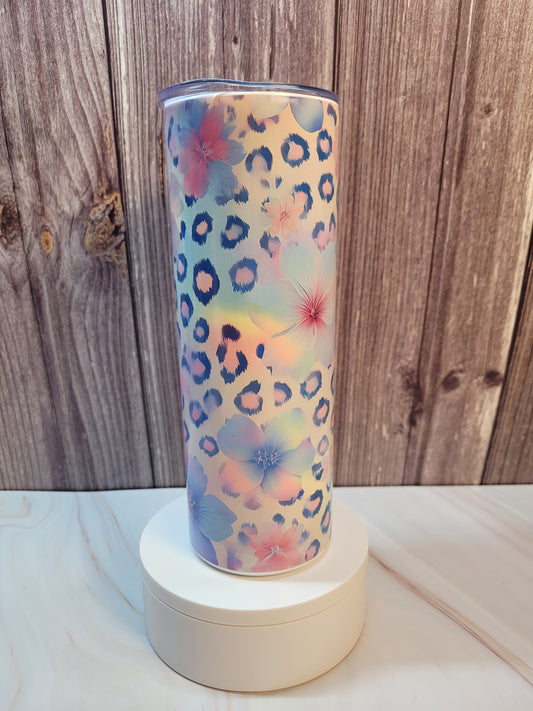 Pastel Leopard print insulated 20 oz. steel tumbler