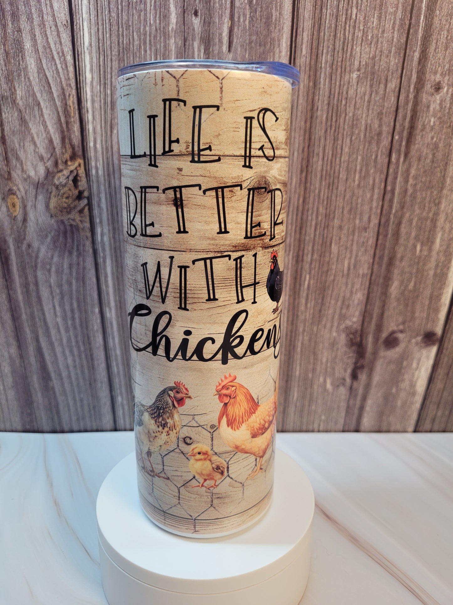 Life is better with chickens insulated 20 oz. steel tumbler