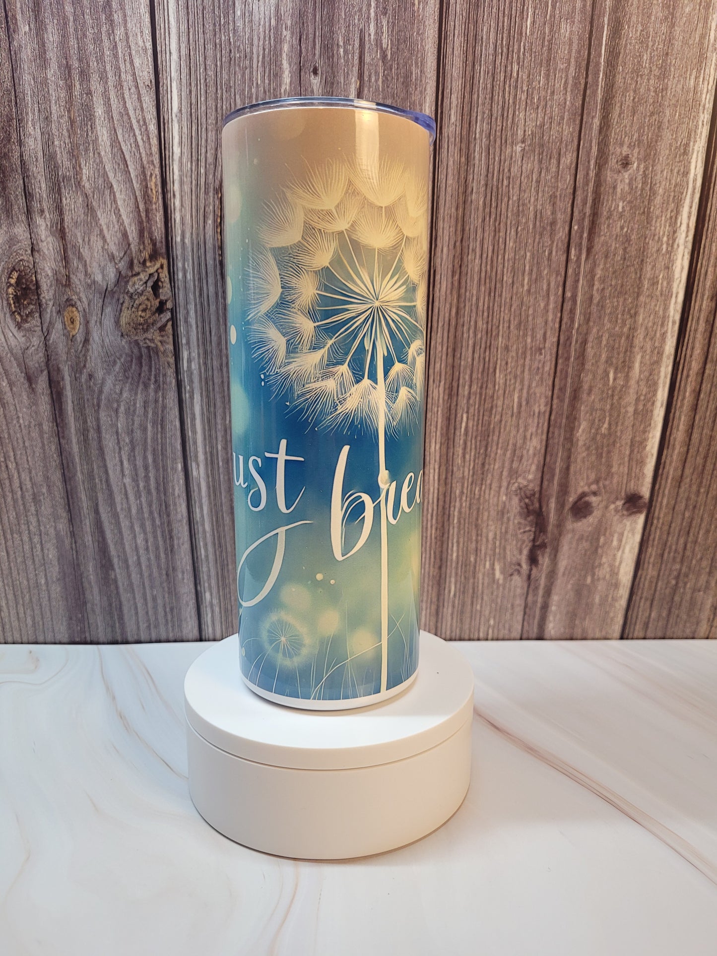 Just Breathe insulated 20 oz. steel tumbler