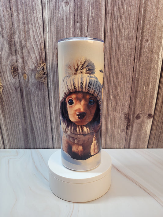 Dachshund puppy insulated 20 oz. steel