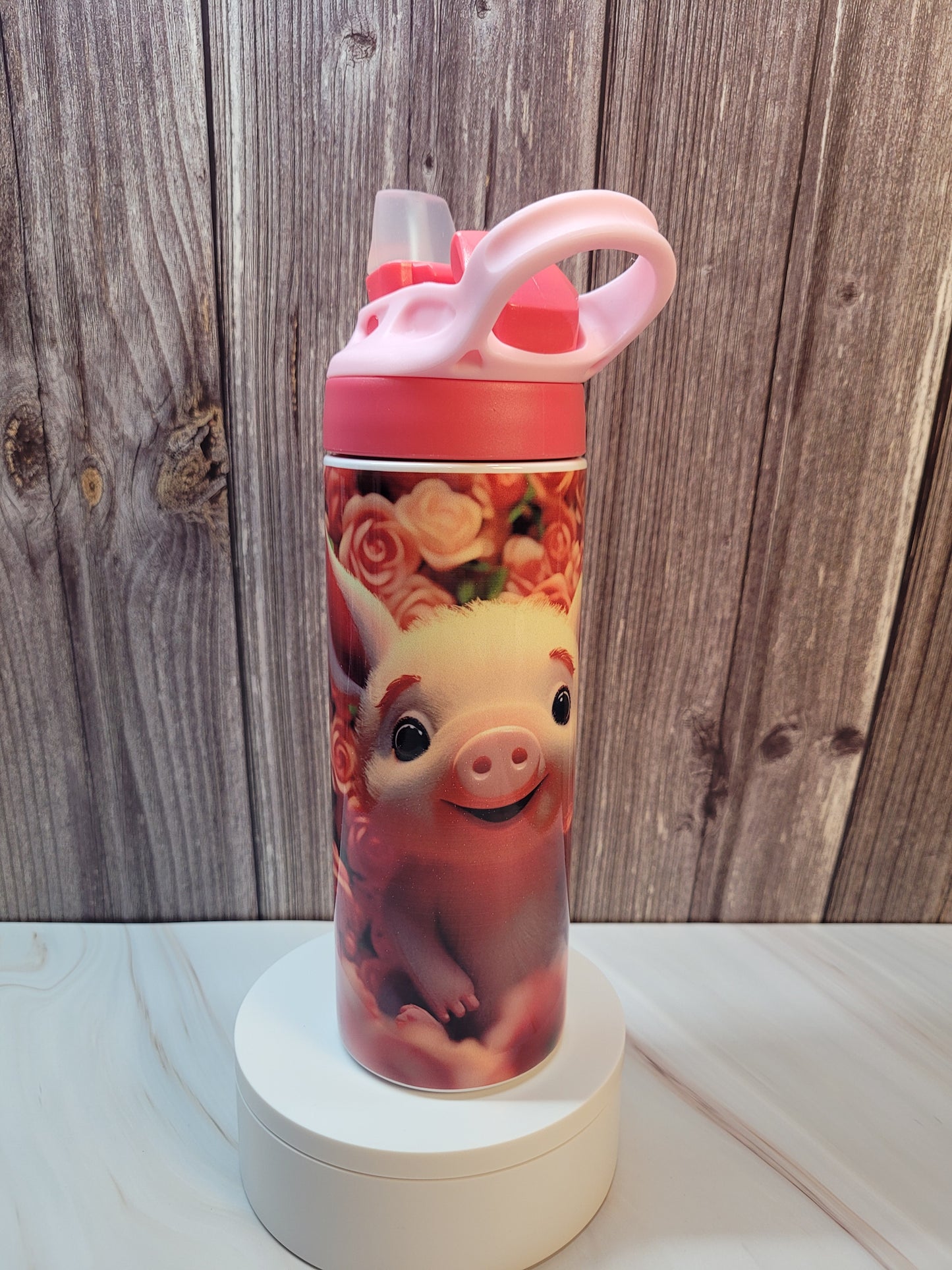 Rosie, the pig insulated 16oz. steel mug with handle