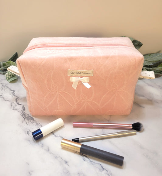 Velvet Rose boxy makeup bag, travel must-haves, cosmetic bag. size L