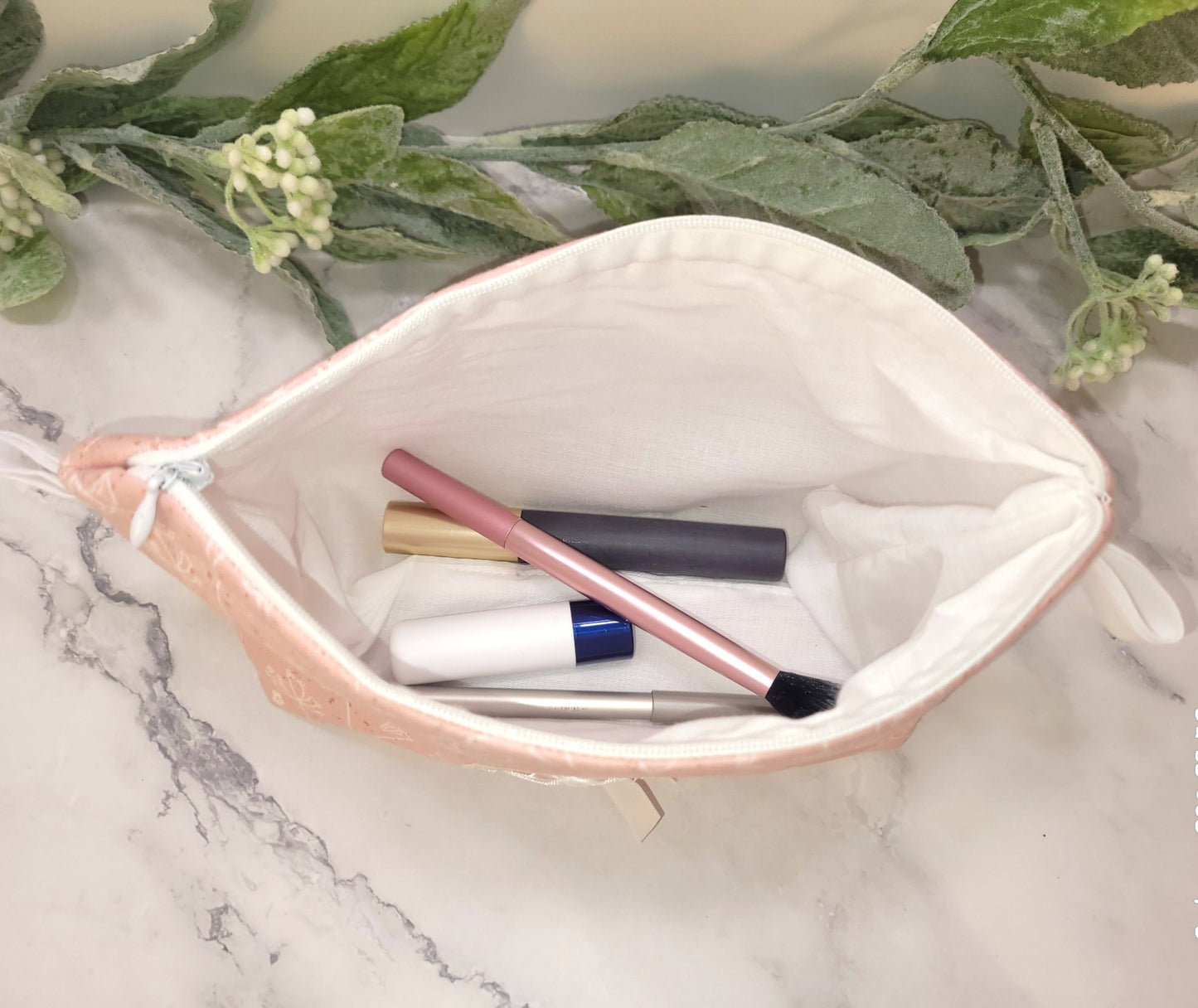 Petite Petals makeup pouch, travel must-haves, cosmetic bag