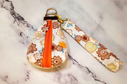 Key Chain zipper pouch, wristlet combo