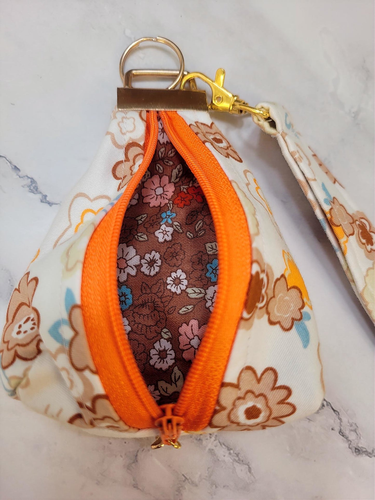 Key Chain zipper pouch, wristlet combo