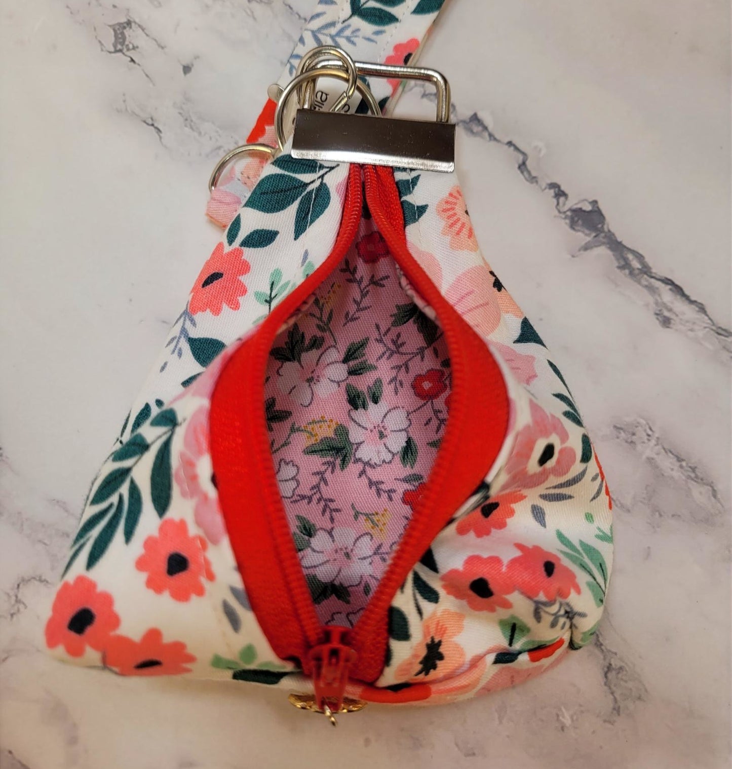 Key Chain zipper pouch, wristlet combo