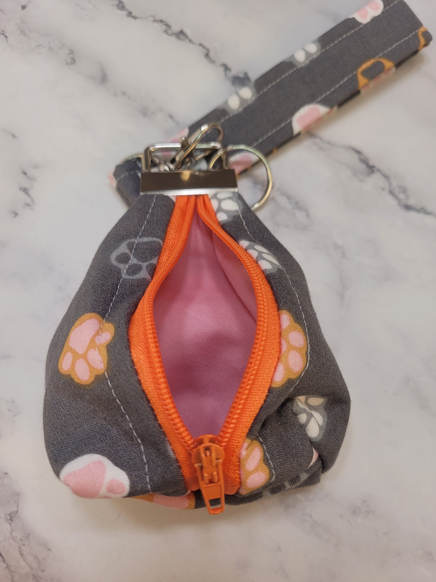 Key Chain zipper pouch, wristlet combo