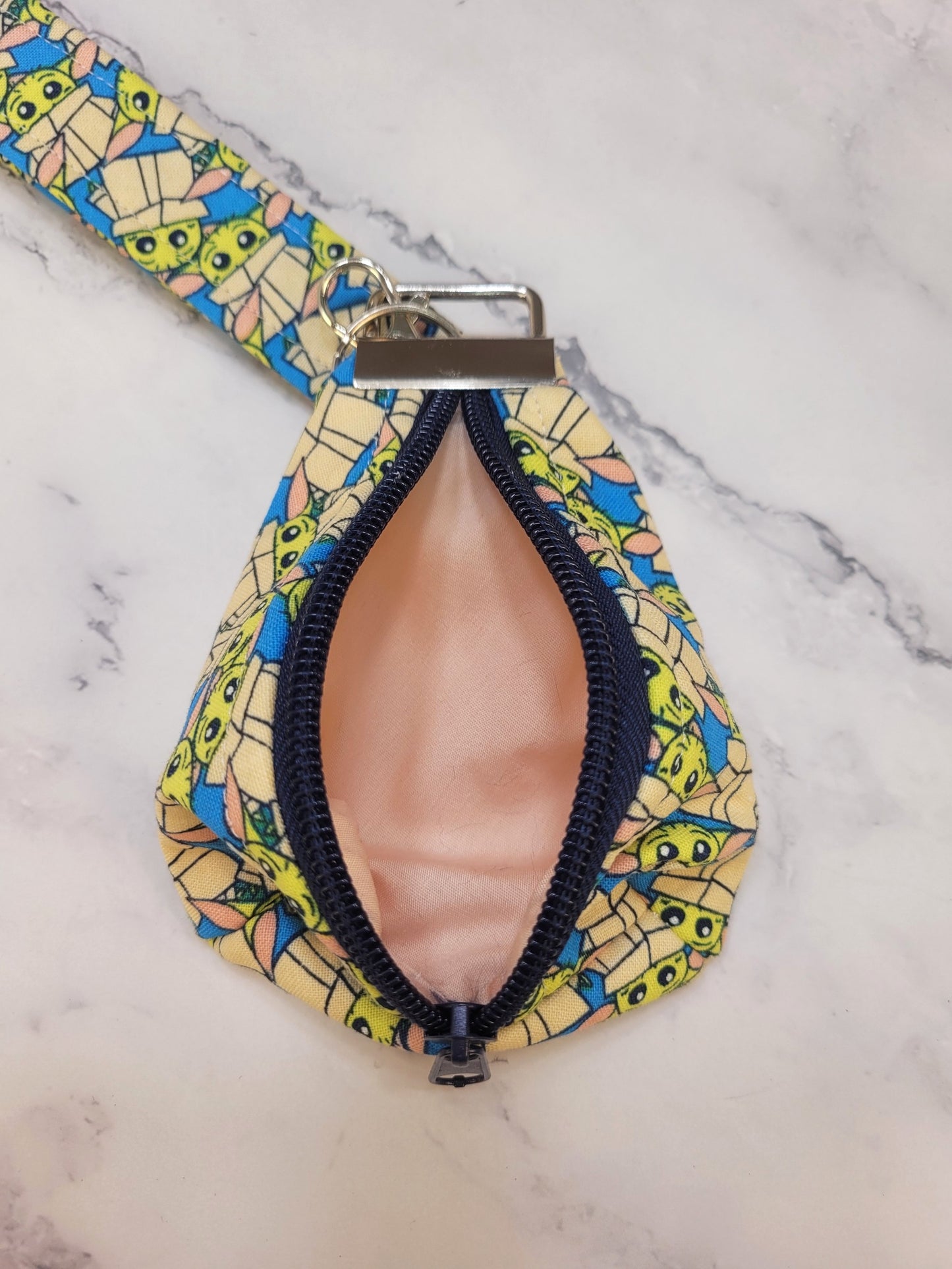 Key Chain zipper pouch, wristlet combo