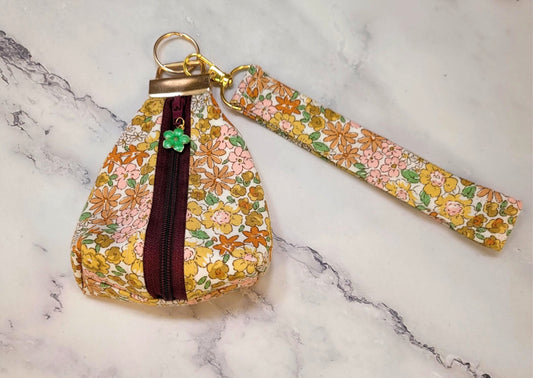 Key Chain zipper pouch, wristlet combo