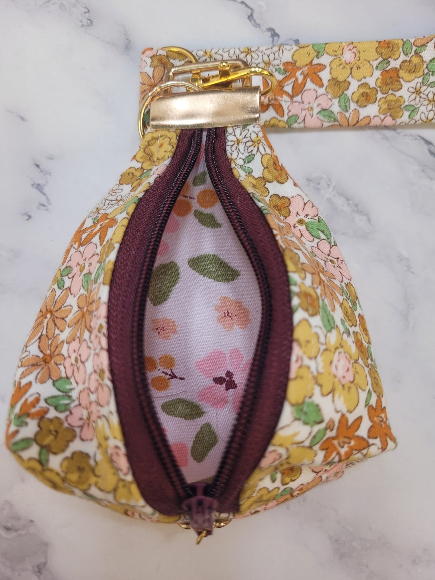 Key Chain zipper pouch, wristlet combo