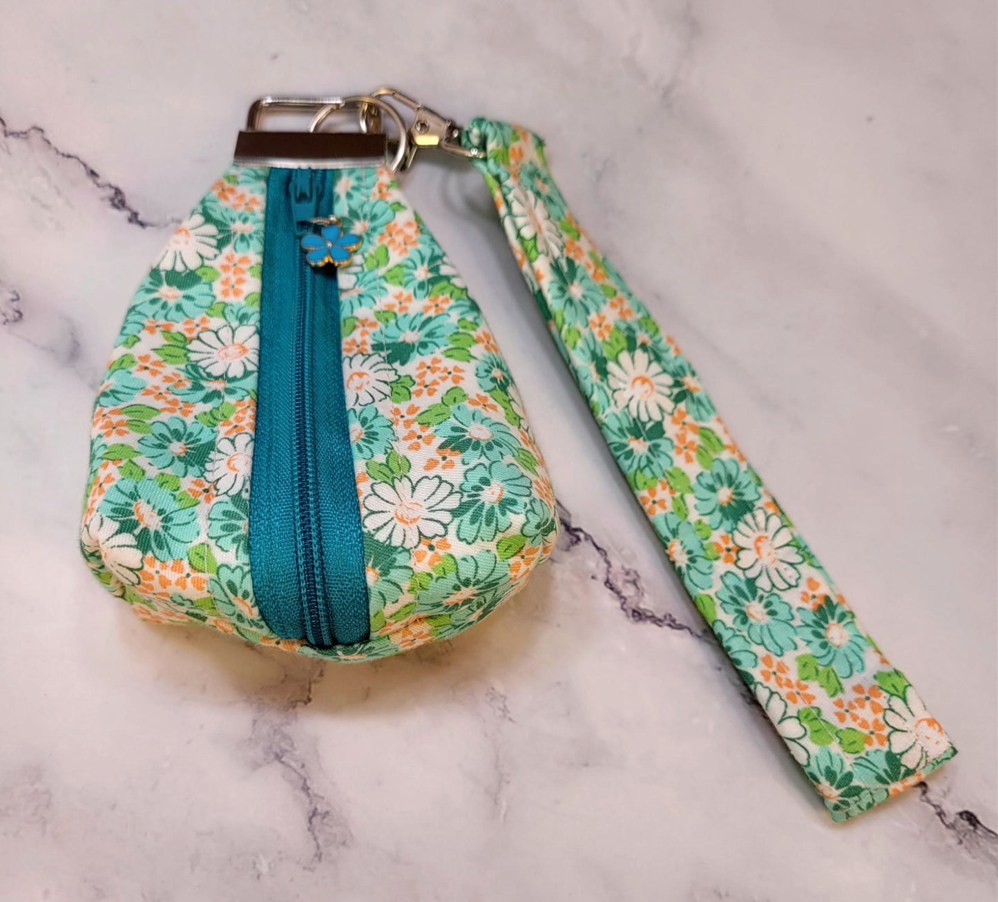 Key Chain zipper pouch, wristlet combo