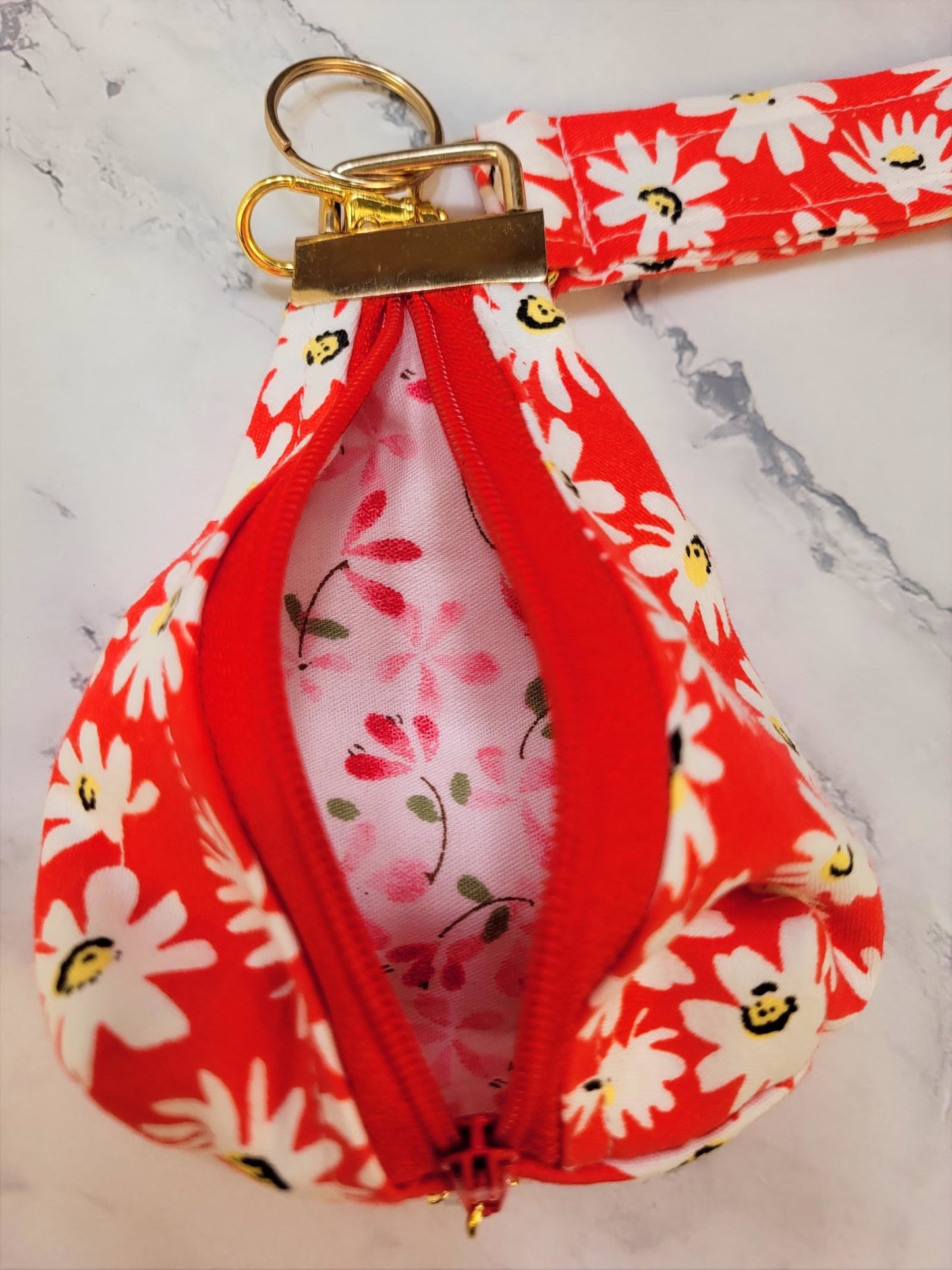 Key Chain zipper pouch, wristlet combo