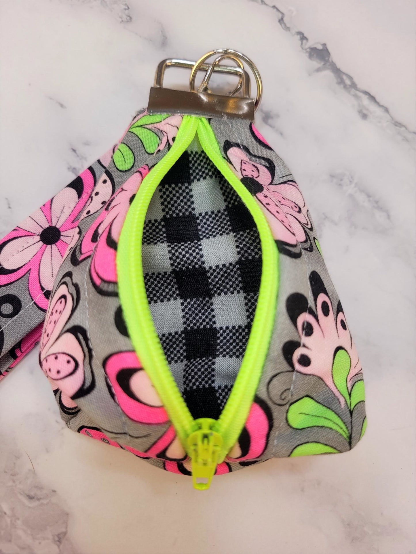 Key Chain zipper pouch, wristlet combo