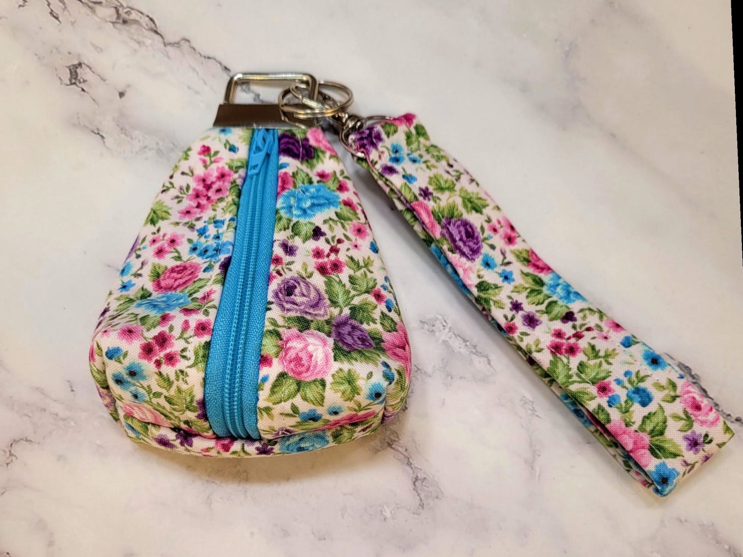 Key Chain zipper pouch, wristlet combo