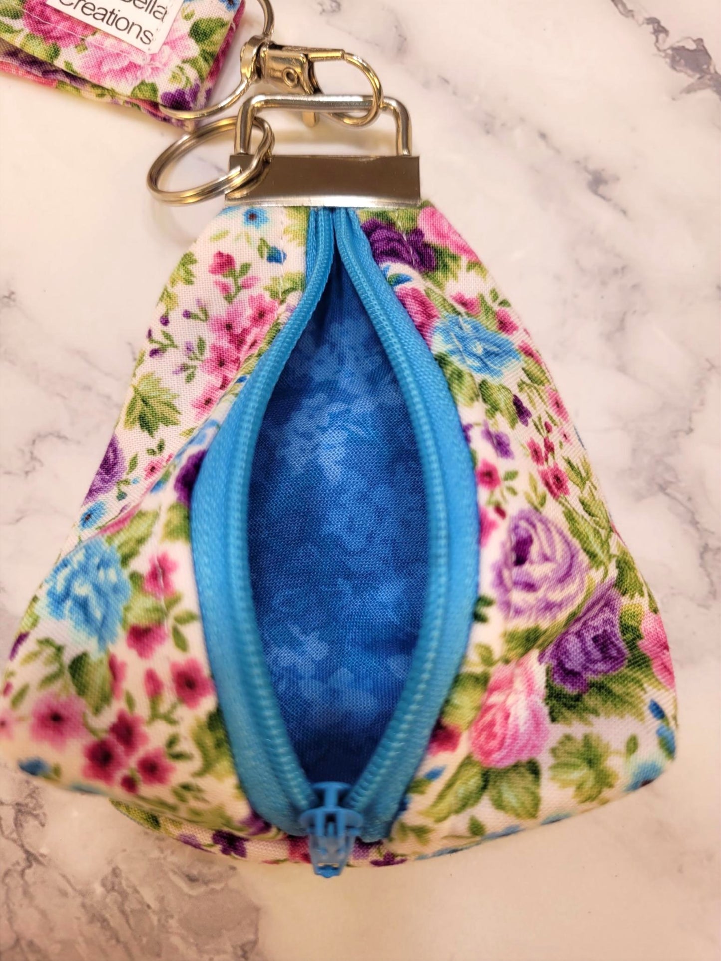 Key Chain zipper pouch, wristlet combo