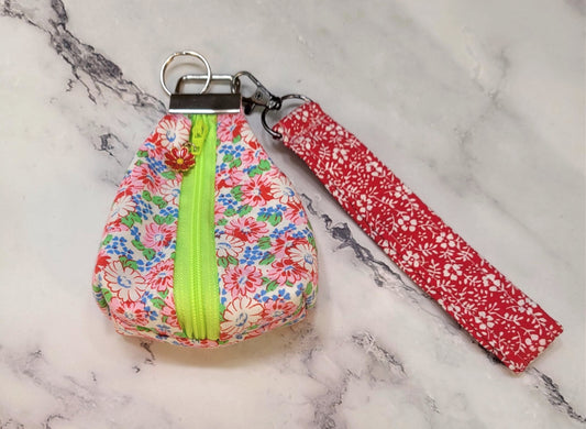 Key Chain zipper pouch, wristlet combo