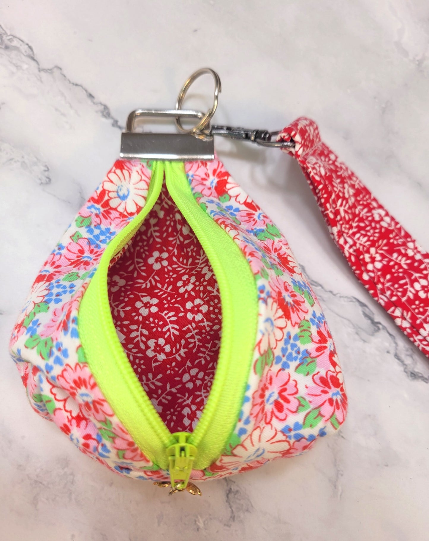 Key Chain zipper pouch, wristlet combo