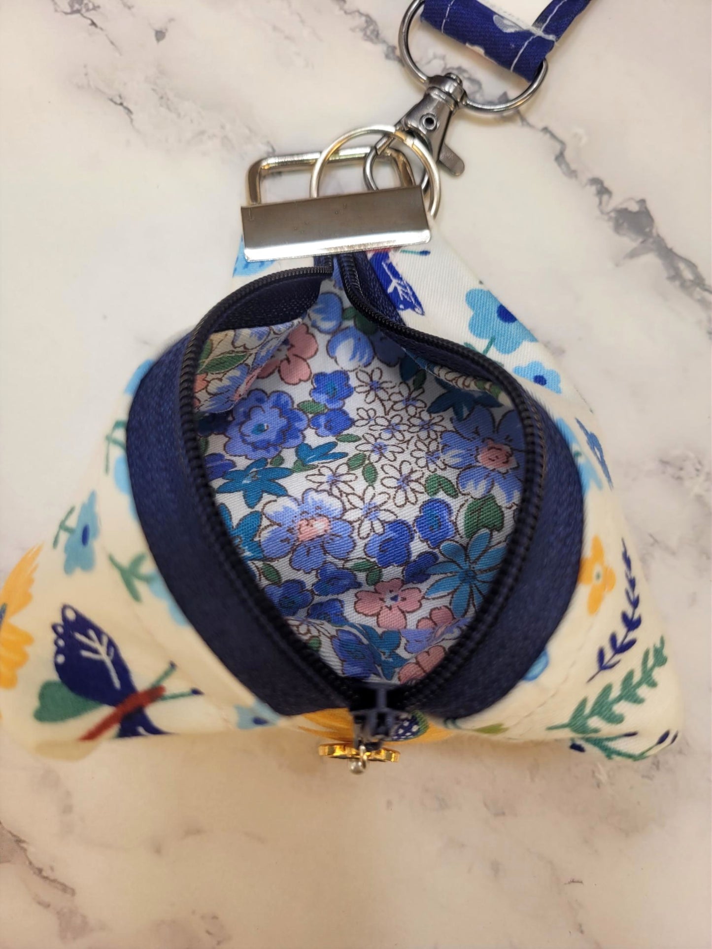 Key Chain zipper pouch, wristlet combo