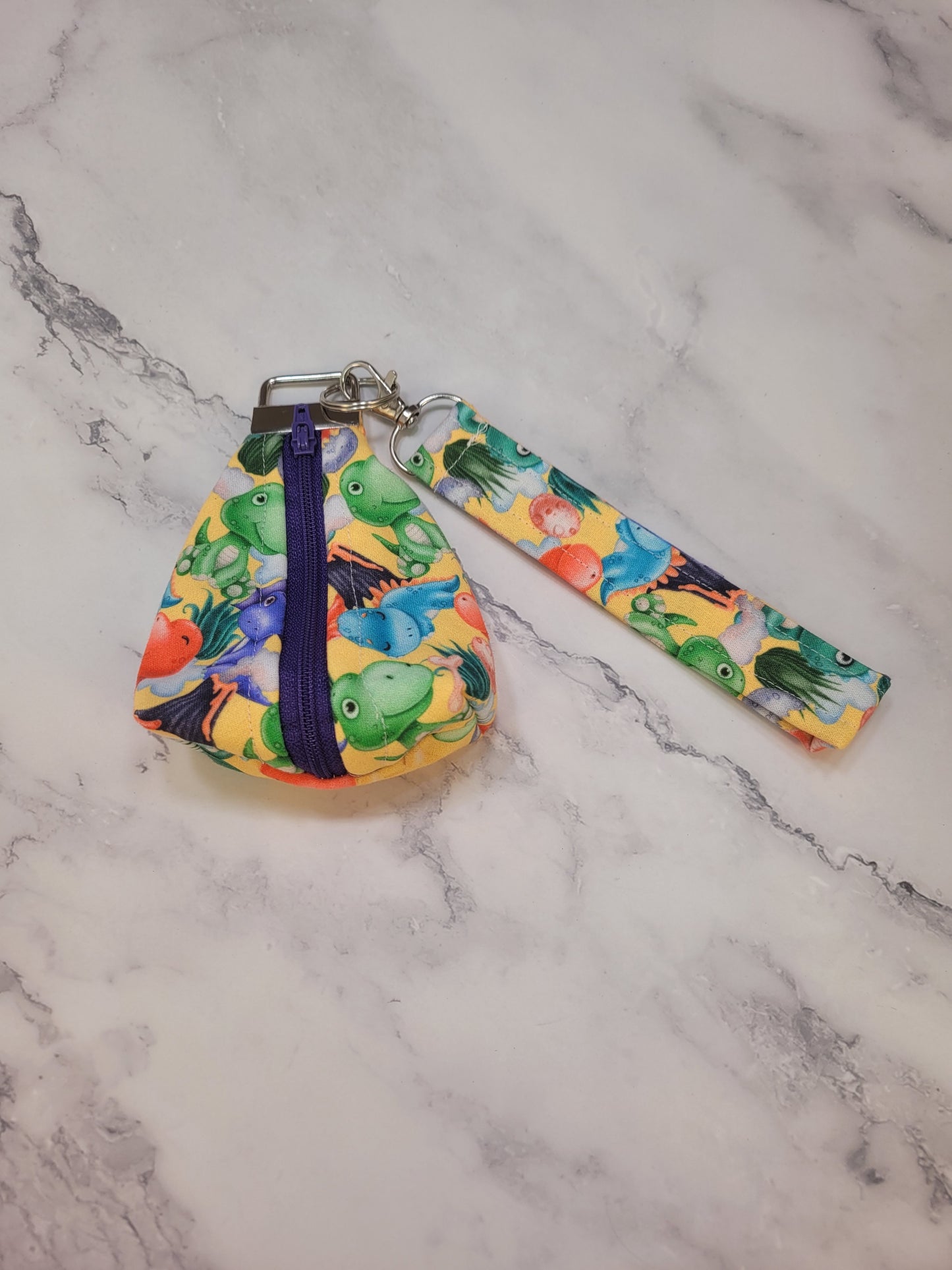 Key Chain zipper pouch, wristlet combo