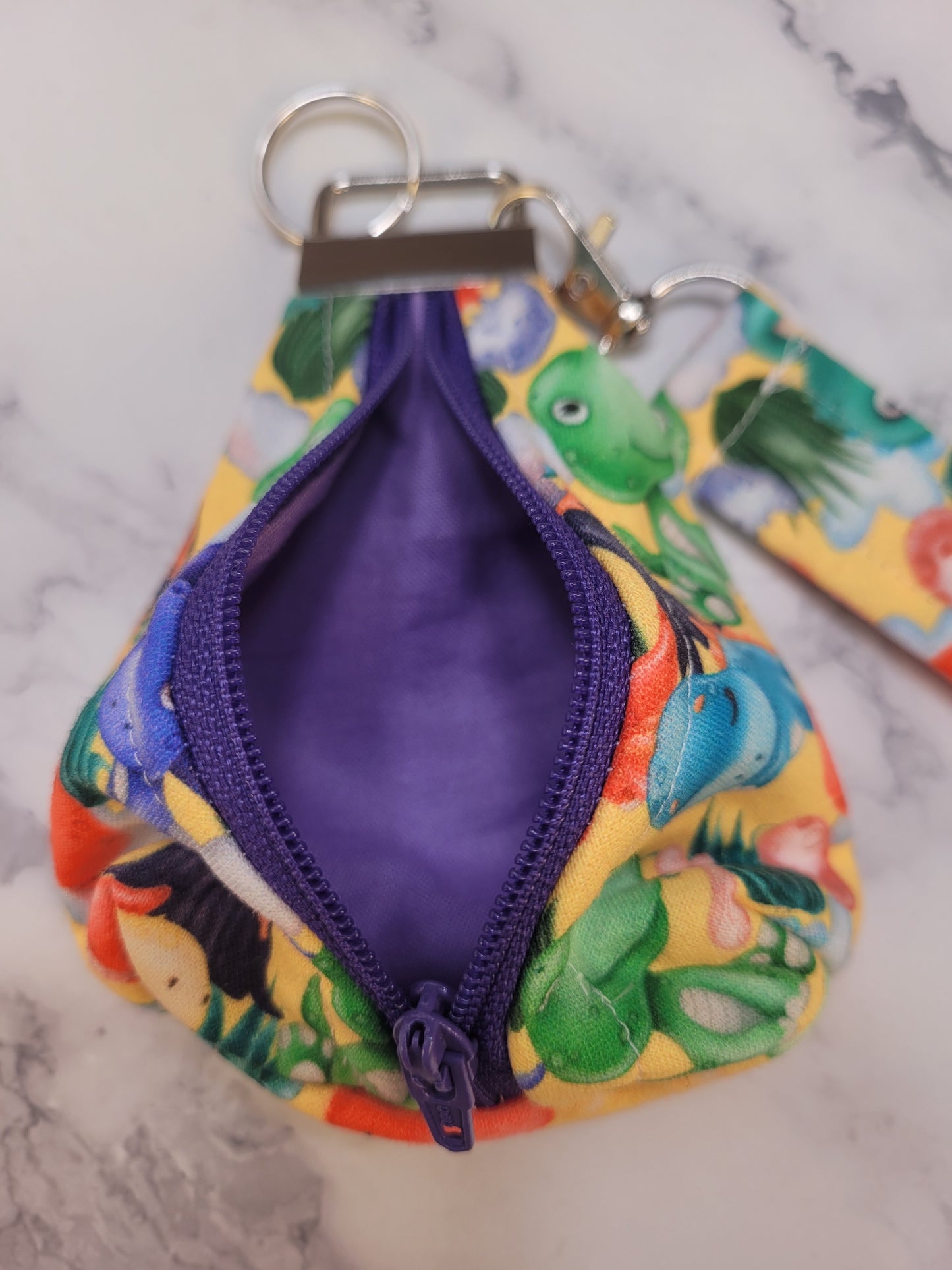 Key Chain zipper pouch, wristlet combo