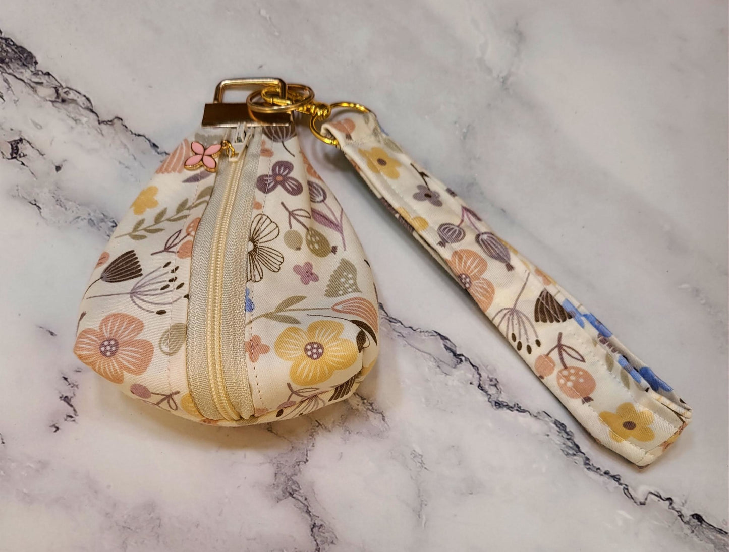 Key Chain zipper pouch, wristlet combo