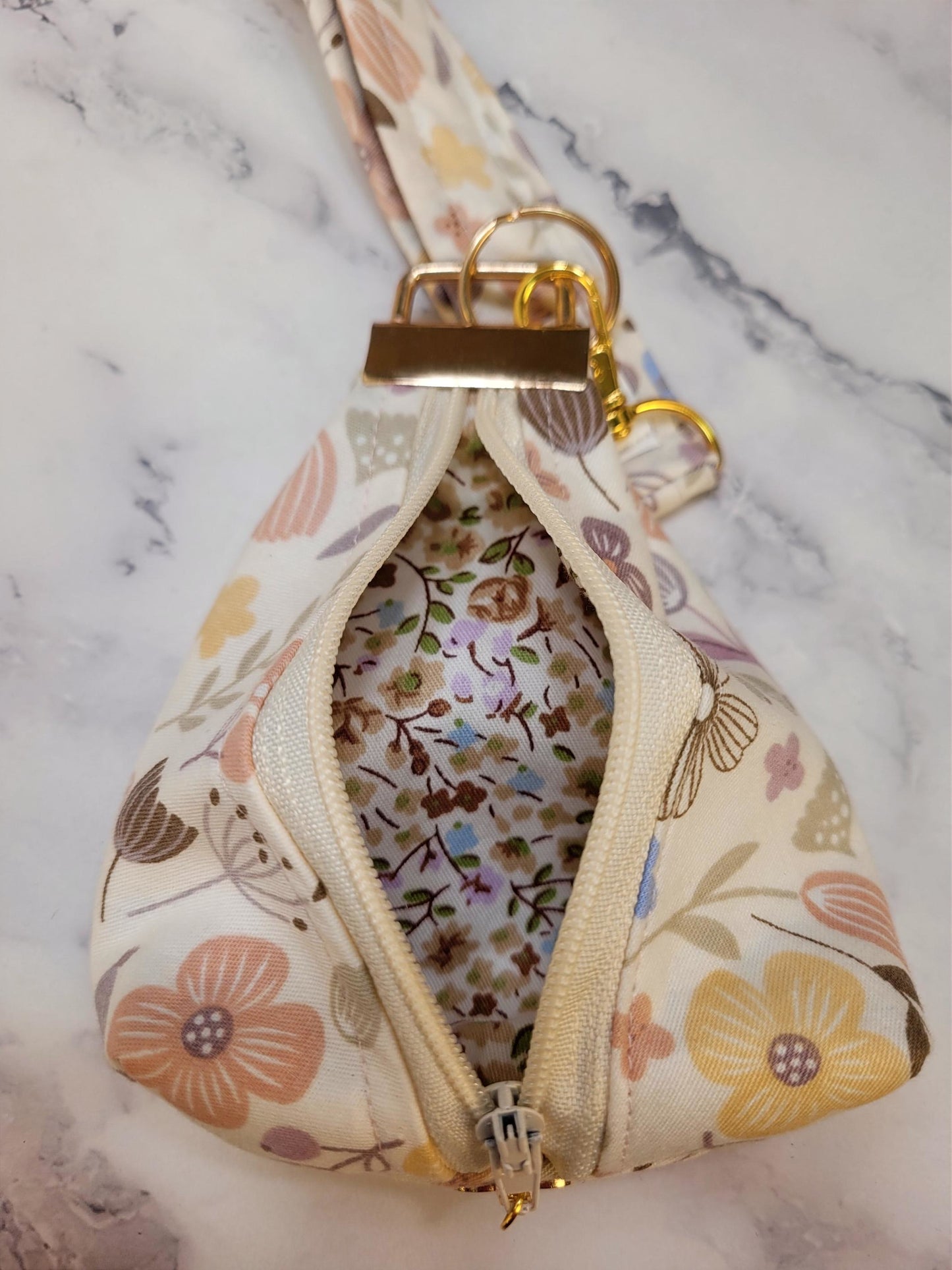 Key Chain zipper pouch, wristlet combo