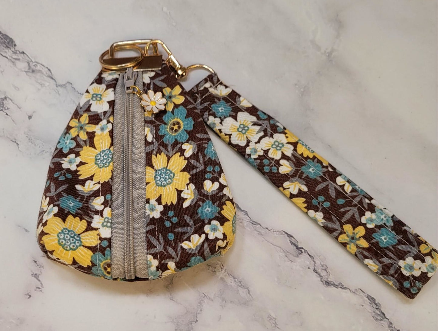 Key Chain zipper pouch, wristlet combo