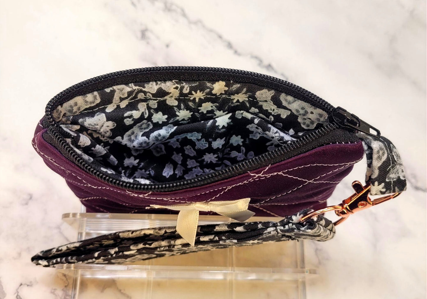 Quilted Zipper Wallets/Wristlet combo