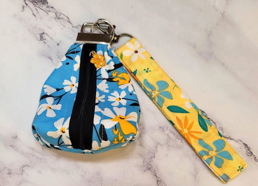 Key Chain zipper pouch, wristlet combo