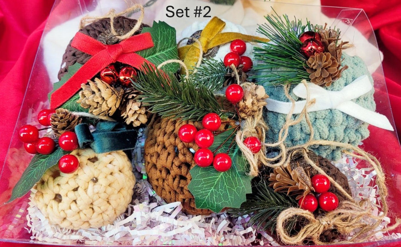Crocheted Holiday Bulbs, set #2