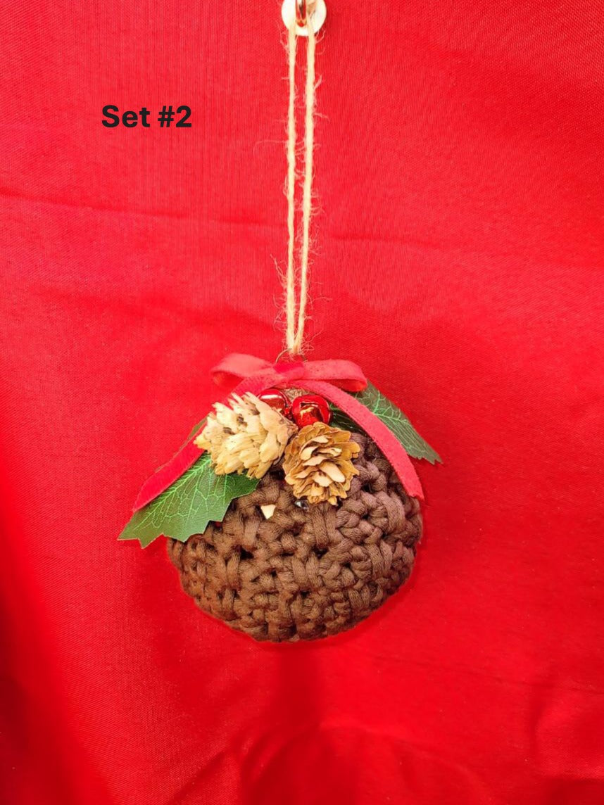 Crocheted Holiday Bulbs, set #2