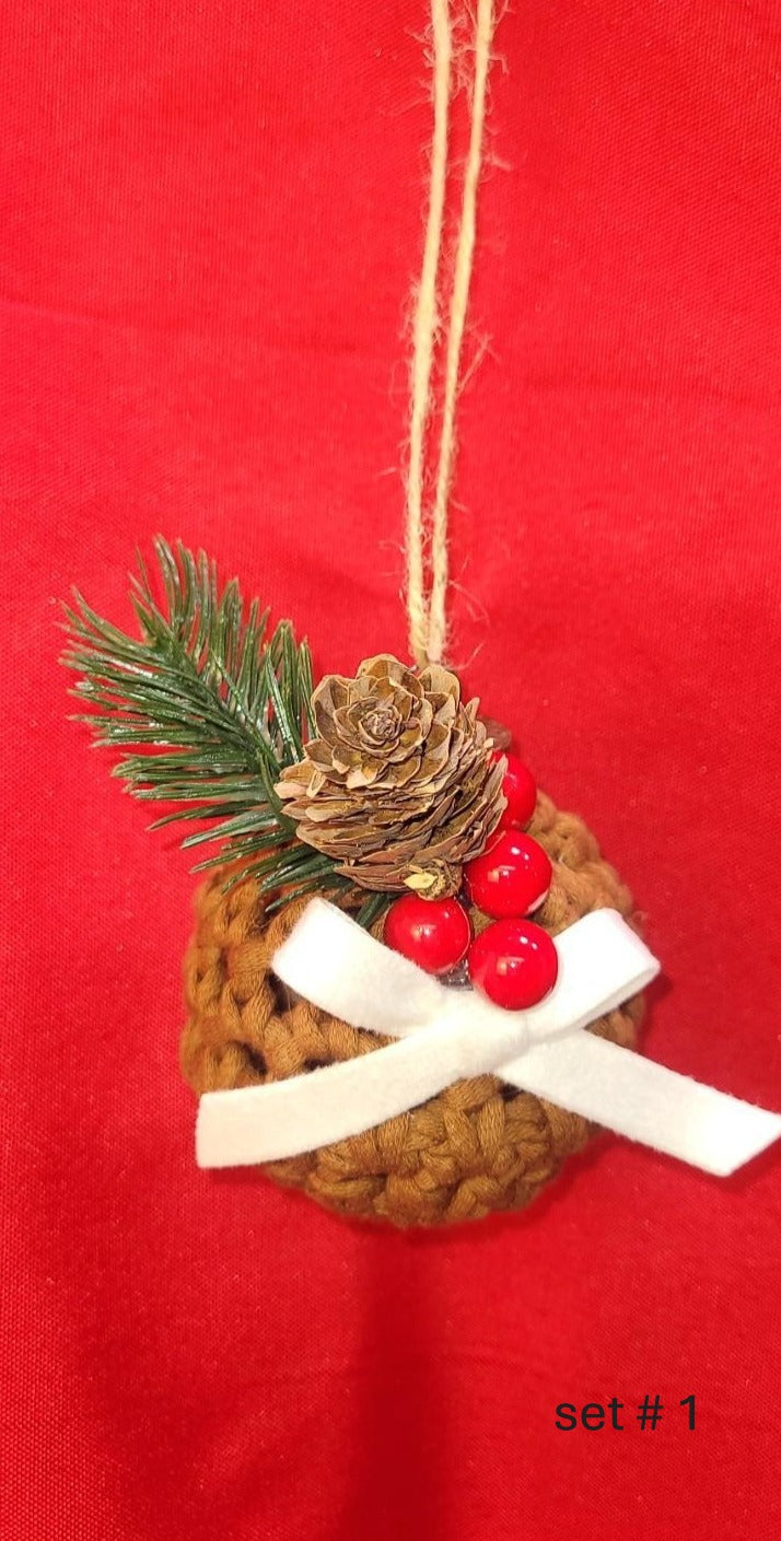 Crocheted Holiday Bulbs, set #1