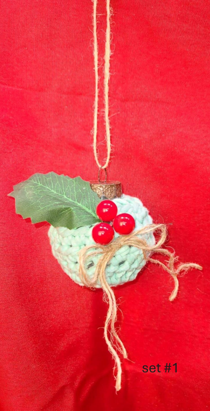 Crocheted Holiday Bulbs, set #1