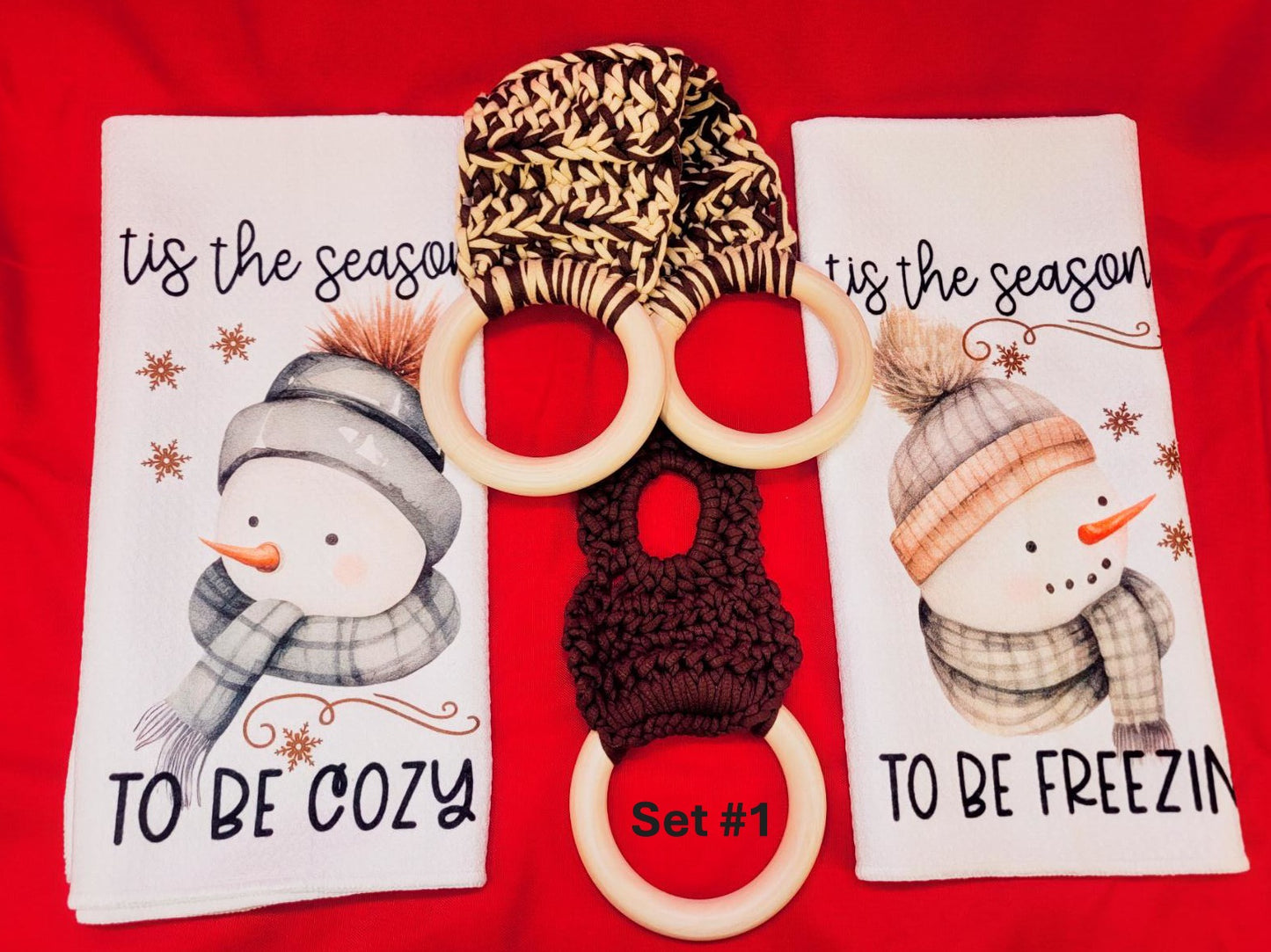 Crocheted Towel holder set #1