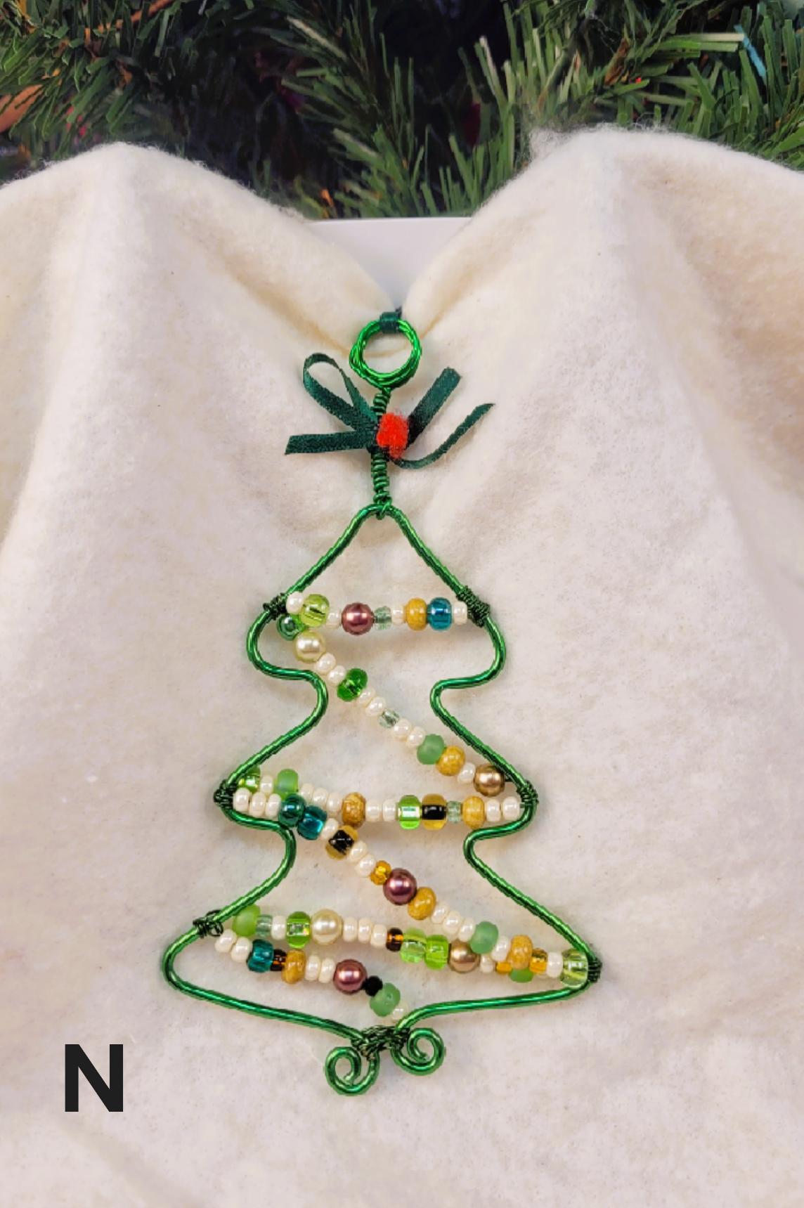 Hand Crafted Wire Tree ornaments