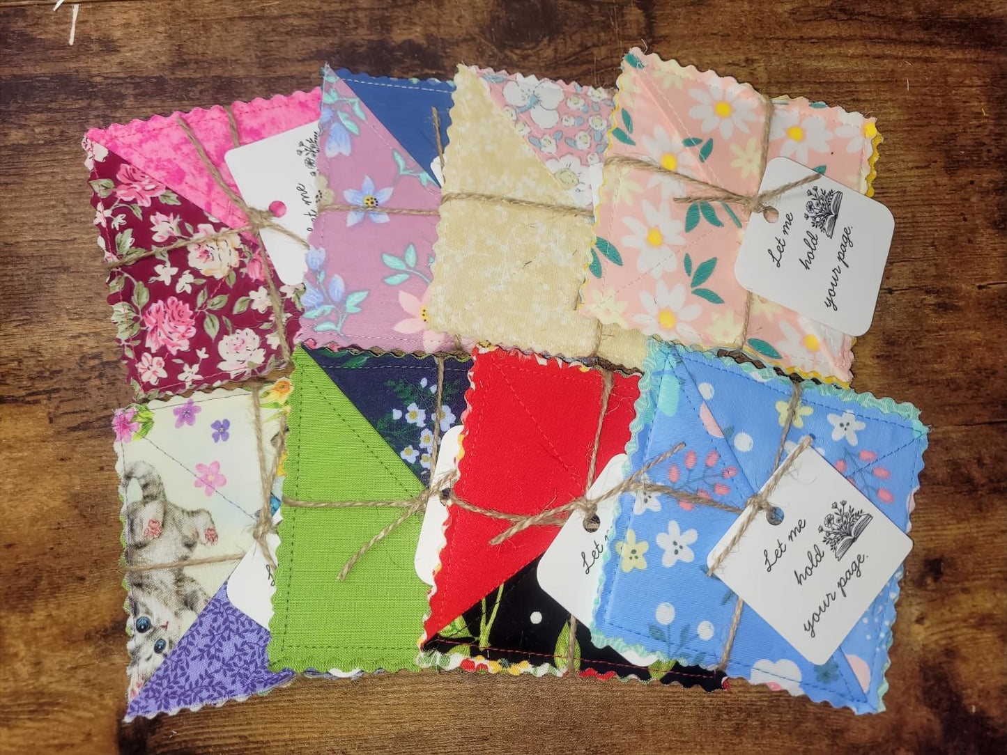 Fabric Corner Bookmark, 2 pack