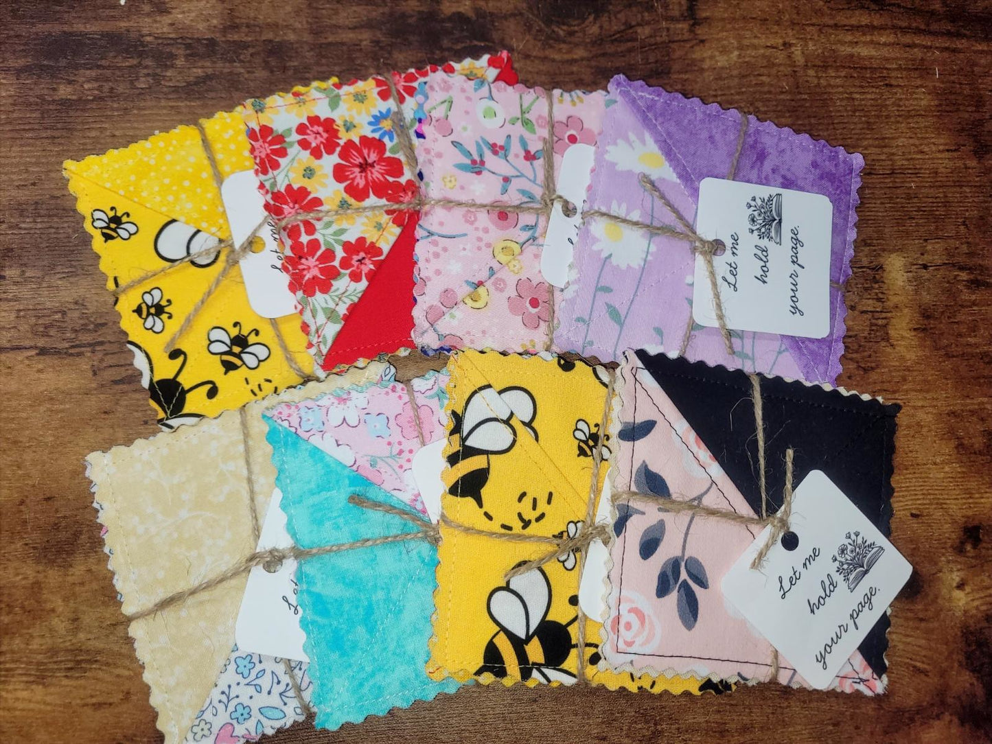 Fabric Corner Bookmark, 2 pack