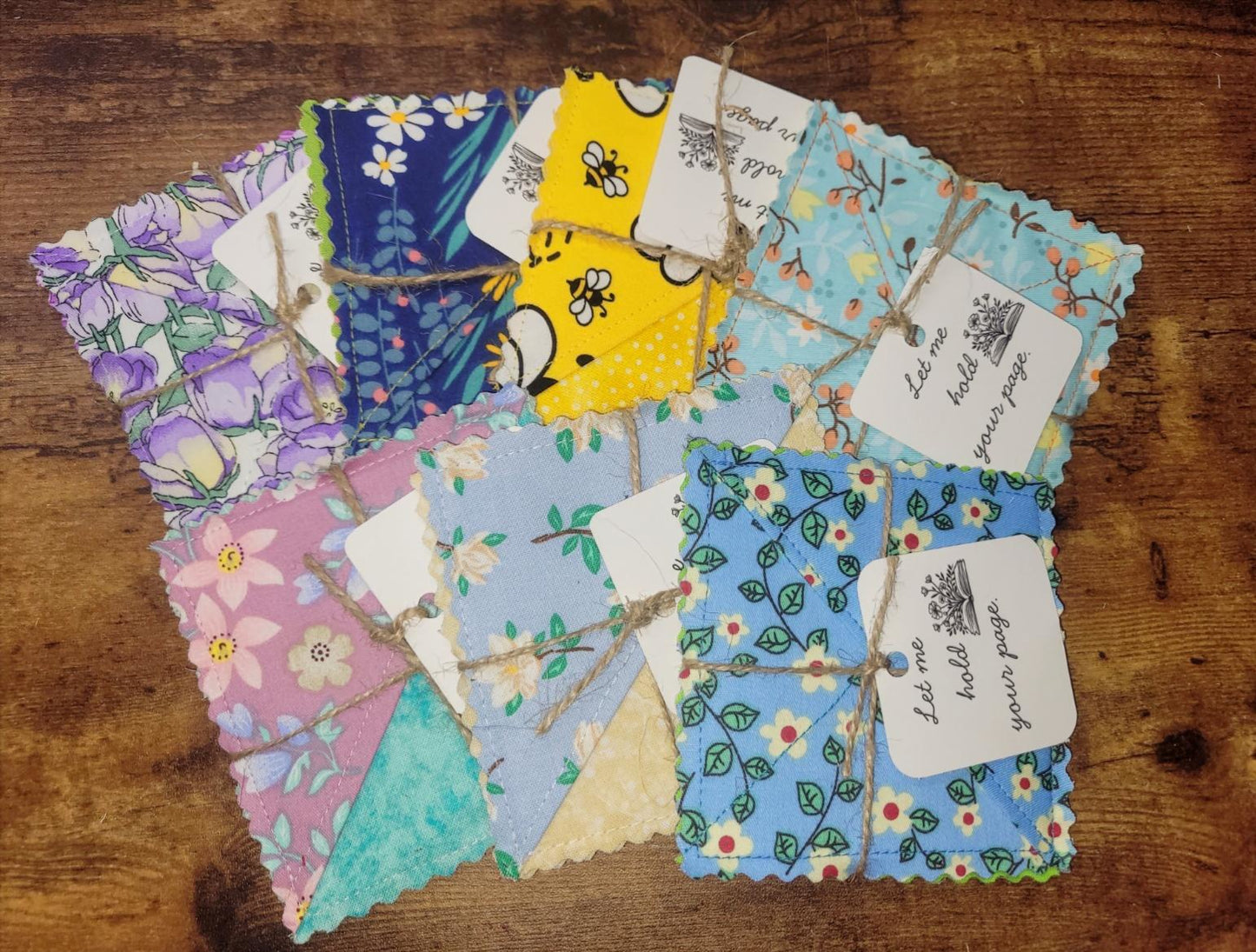 Fabric Corner Bookmark, 2 pack