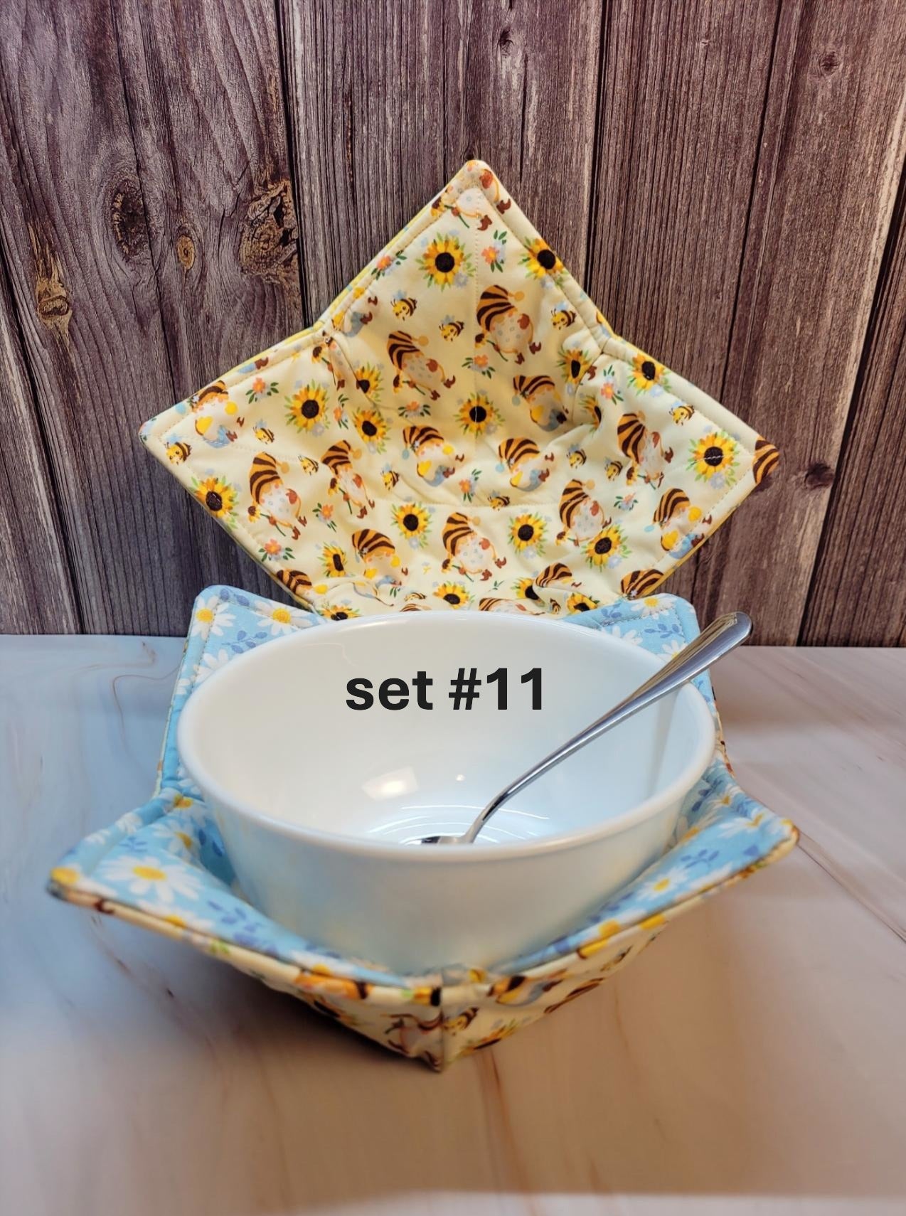 Quilted Fabric Bowl Cozy, set #11