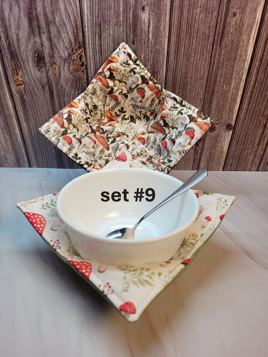 Quilted Fabric Bowl Cozy, set #9