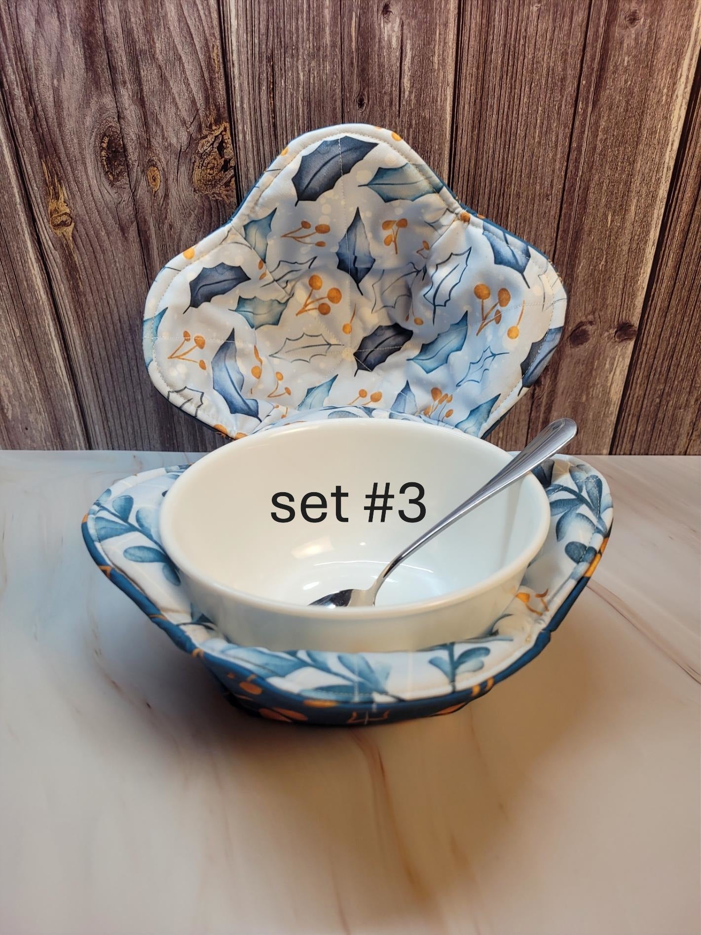 Quilted Fabric Bowl Cozy, set #3
