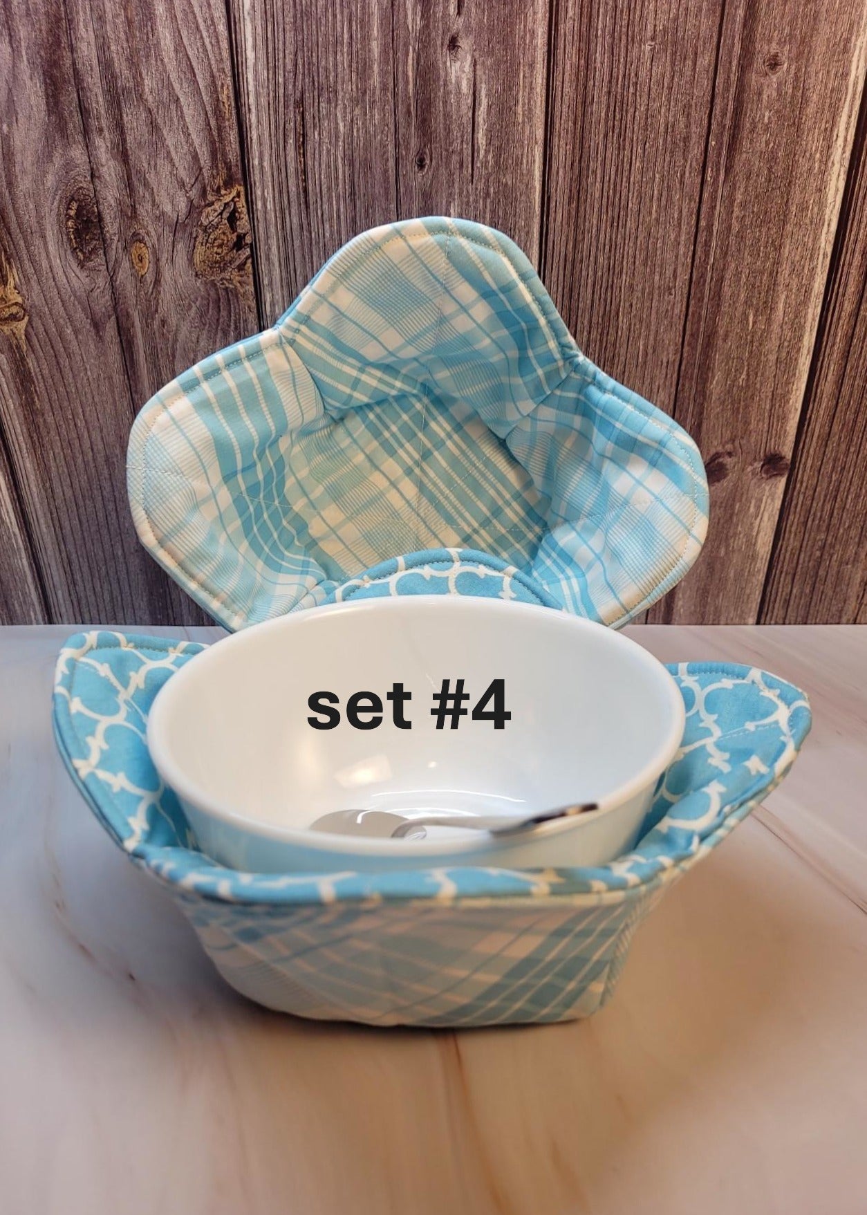 Quilted Fabric Bowl Cozy, set #4