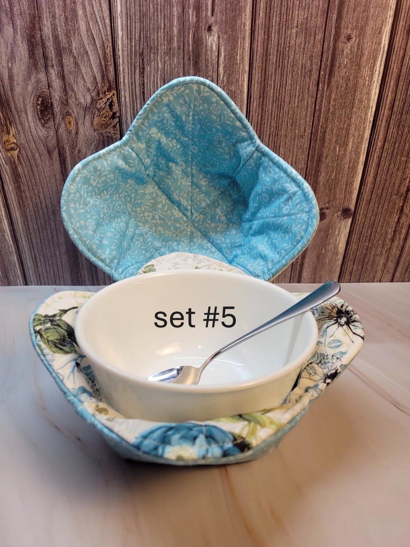 Quilted Fabric Bowl Cozy, set #5