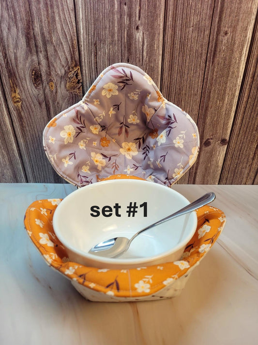 Quilted Fabric Bowl Cozy, set of 2