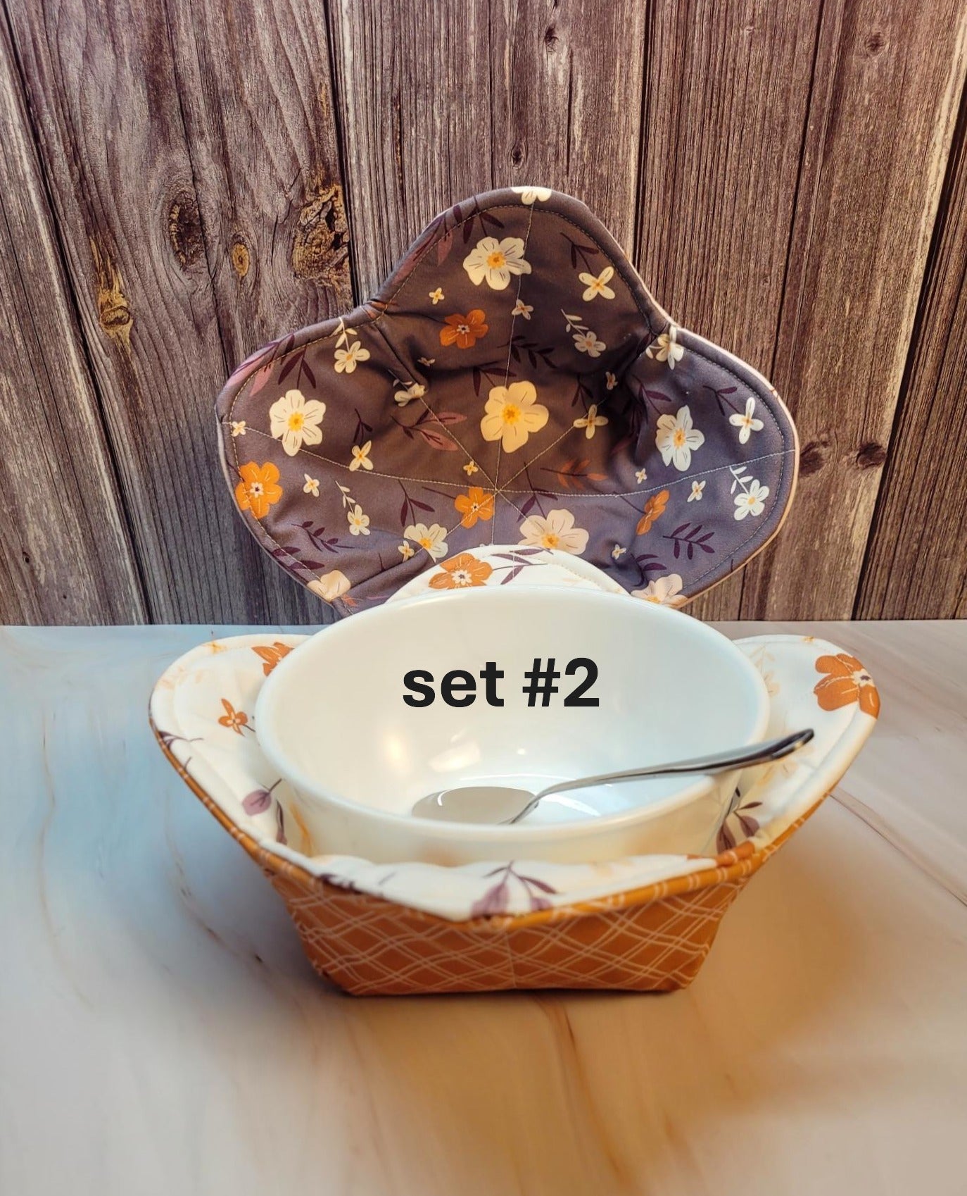 Quilted Fabric Bowl Cozy, set #2
