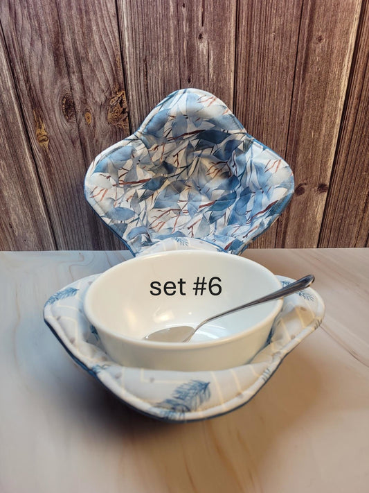 Quilted Fabric Bowl Cozy, set #6