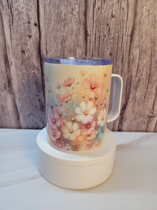Pretty pastels insulated 12 oz. steel mug with handle (Copy)